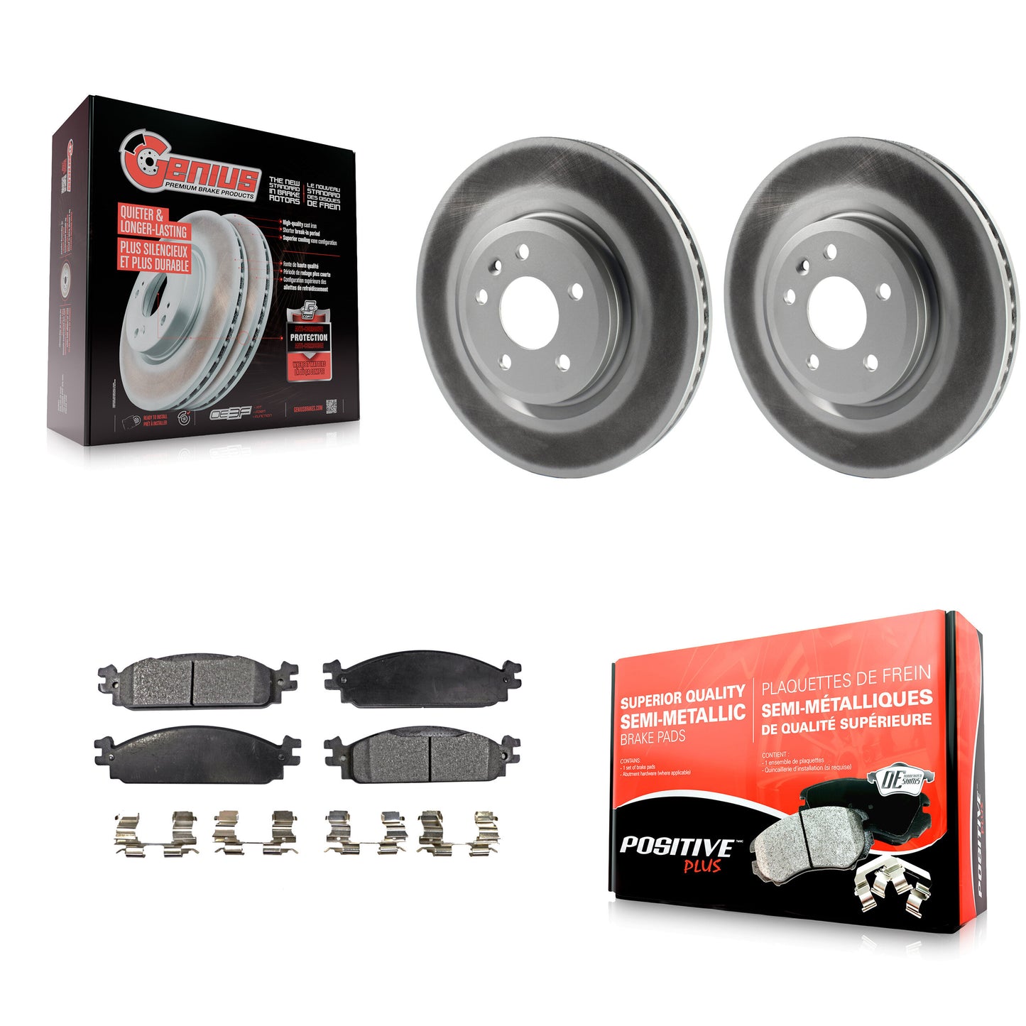 [Avant] Kit de disque (revêtu) et plaquette (semi-métallique) de frein pour 2009-2010 Lincoln MKS KGF-100115