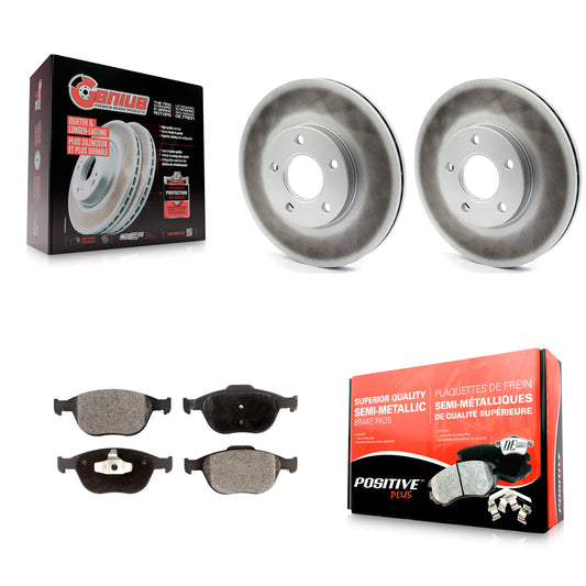 [Avant] Kit de disque (revêtu) et plaquette (semi-métallique) de frein pour 2010-2013 Ford Connect KGF-100118
