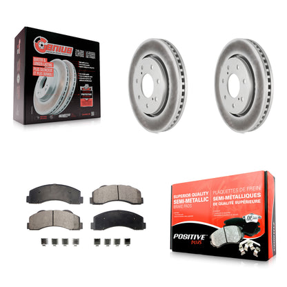 [Avant] Kit de disque (revêtu) et plaquette (semi-métallique) de frein pour 2010-2014 Ford F-150 avec 7 Lug Wheels KGF-100119