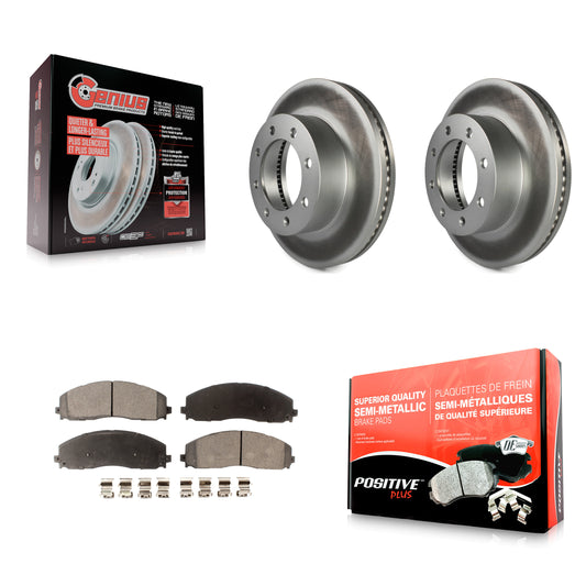[Avant] Kit de disque (revêtu) et plaquette (semi-métallique) de frein pour Ford F-250 Super Duty F-350 F-450 KGF-100126
