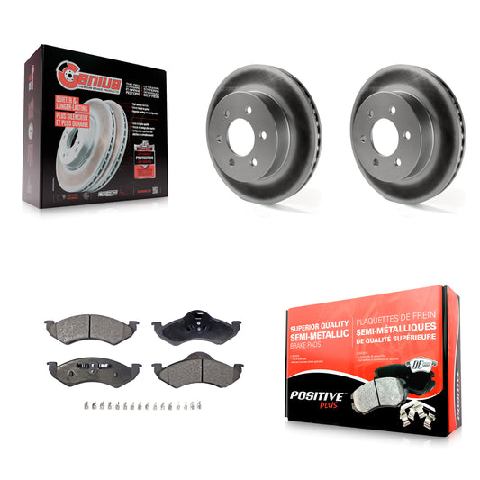 [Avant] Kit de disque (revêtu) et plaquette (semi-métallique) de frein pour 2000-2002 Dodge Dakota Durango KGF-100132