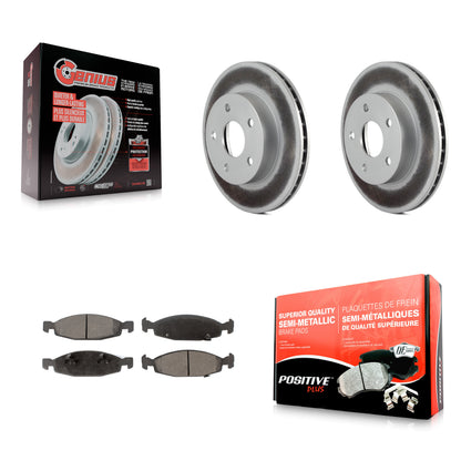 [Avant] Kit de disque (revêtu) et plaquette (semi-métallique) de frein pour 1999-2002 Jeep Grand Cherokee avec Teves & ATE Caliper KGF-100134