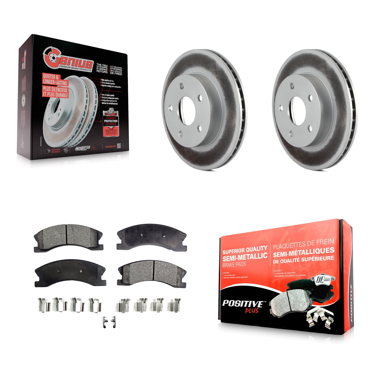 [Avant] Kit de disque (revêtu) et plaquette (semi-métallique) de frein pour Jeep Grand Cherokee KGF-100135