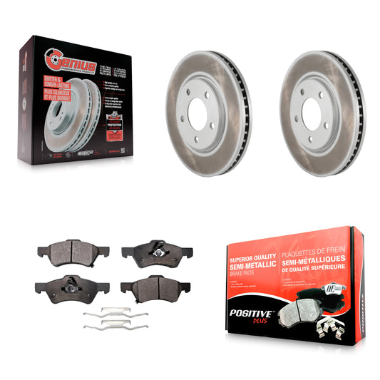 [Avant] Kit de disque (revêtu) et plaquette (semi-métallique) de frein pour Dodge Grand Caravan Chrysler Town & Country Voyager KGF-100145