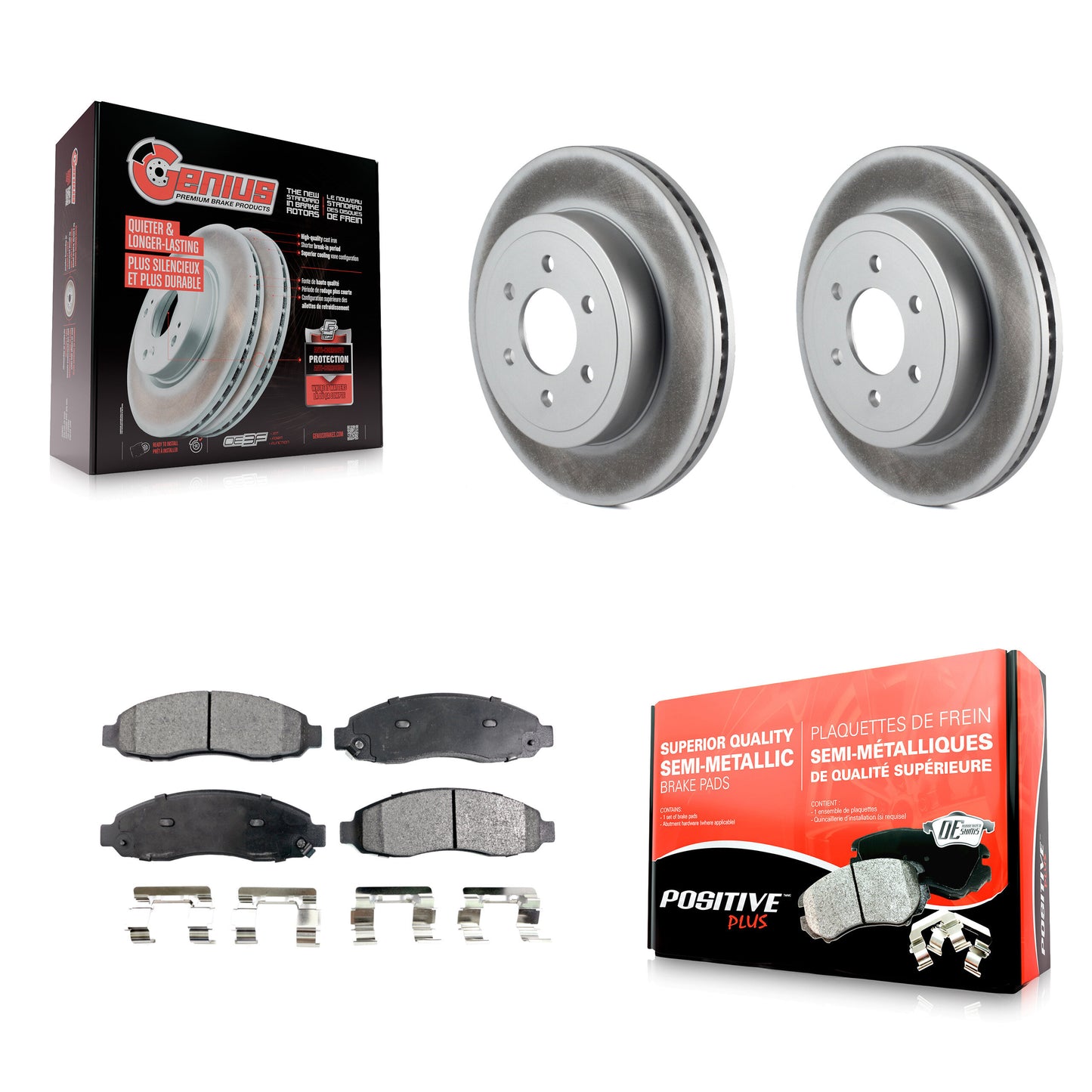 [Avant] Kit de disque (revêtu) et plaquette (semi-métallique) de frein pour 2003-2004 Dodge Dakota KGF-100149