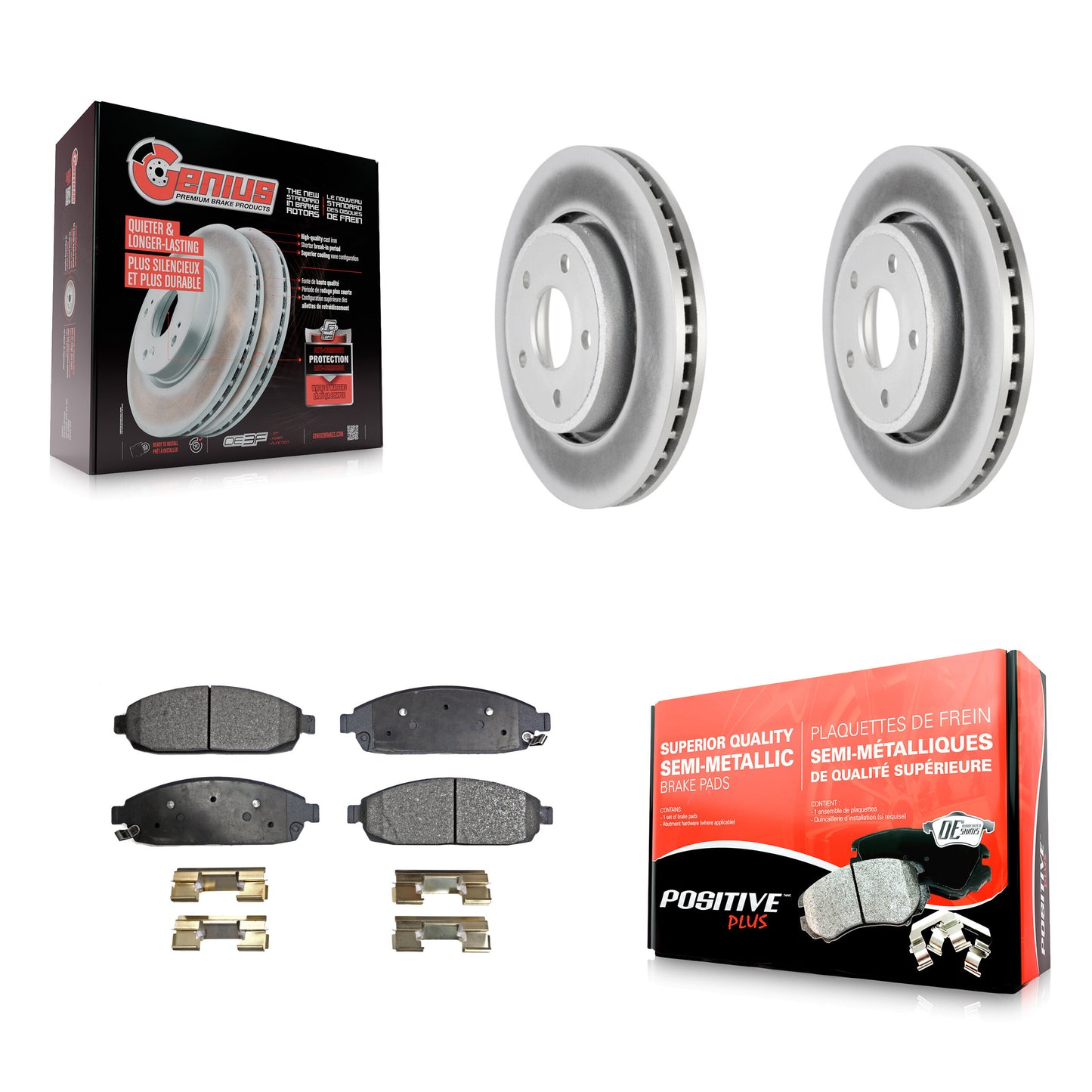 [Avant] Kit de disque (revêtu) et plaquette (semi-métallique) de frein pour Jeep Grand Cherokee Commander KGF-100155
