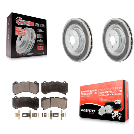 [Avant] Kit de disque (revêtu) et plaquette (semi-métallique) de frein pour Dodge Challenger Charger KGF-100157
