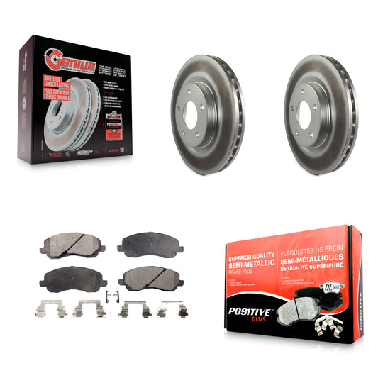 [Avant] Kit de disque (revêtu) et plaquette (semi-métallique) de frein pour Jeep Dodge Patriot Mitsubishi Chrysler Compass Avenger 200 Caliber Outlander Sport Sebring Lancer RVR KGF-100159