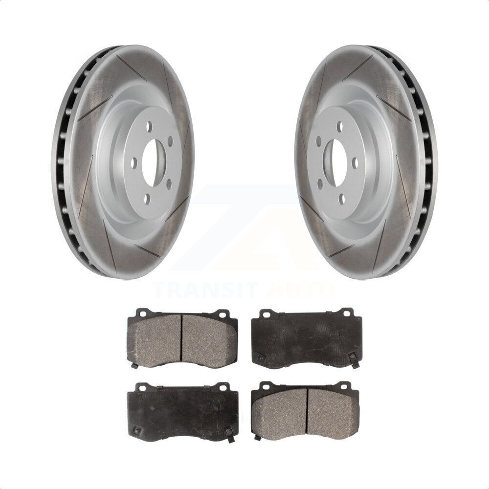 [Avant] Kit de disque (revêtu) et plaquette (semi-métallique) de frein pour Dodge Charger Chrysler 300 Challenger Magnum KGF-100165 par Transit Auto