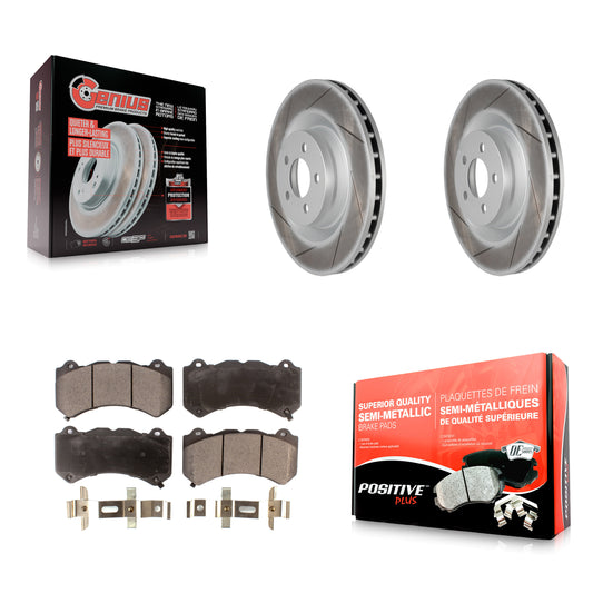 [Avant] Kit de disque (revêtu) et plaquette (semi-métallique) de frein pour Dodge Challenger Charger KGF-100166