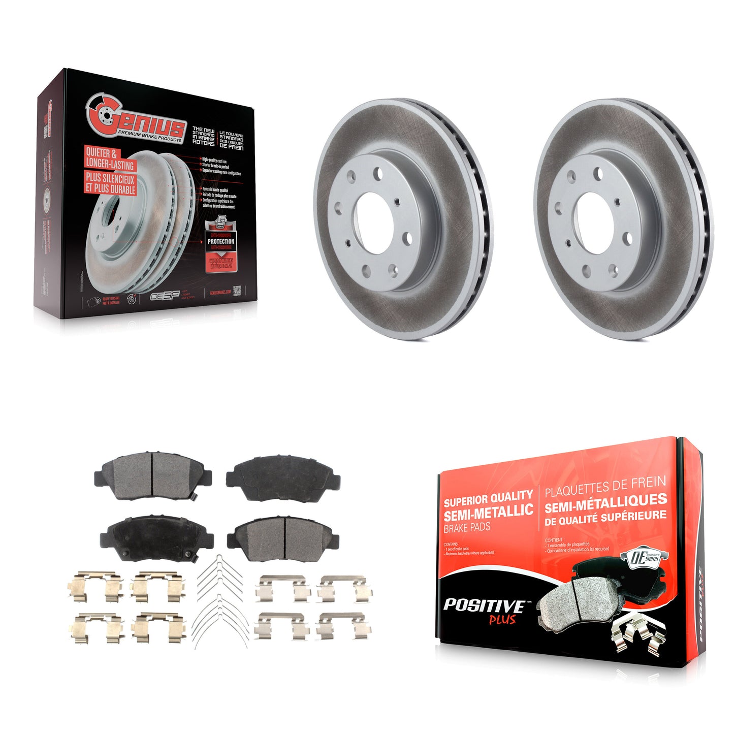 [Avant] Kit de disque (revêtu) et plaquette (semi-métallique) de frein pour Honda Civic KGF-100185