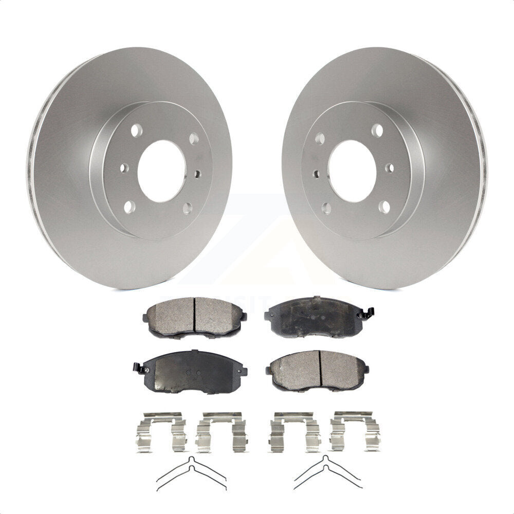 [Avant] Kit de disque (revêtu) et plaquette (semi-métallique) de frein pour Nissan Sentra Altima INFINITI G20 KGF-100194 par Transit Auto