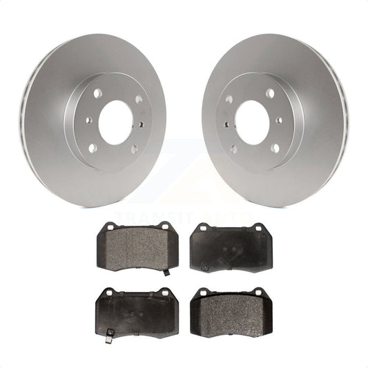 [Avant] Kit de disque (revêtu) et plaquette (semi-métallique) de frein pour 2002 Nissan Sentra 2.5L avec 4 Piston Caliper KGF-100195 par Transit Auto