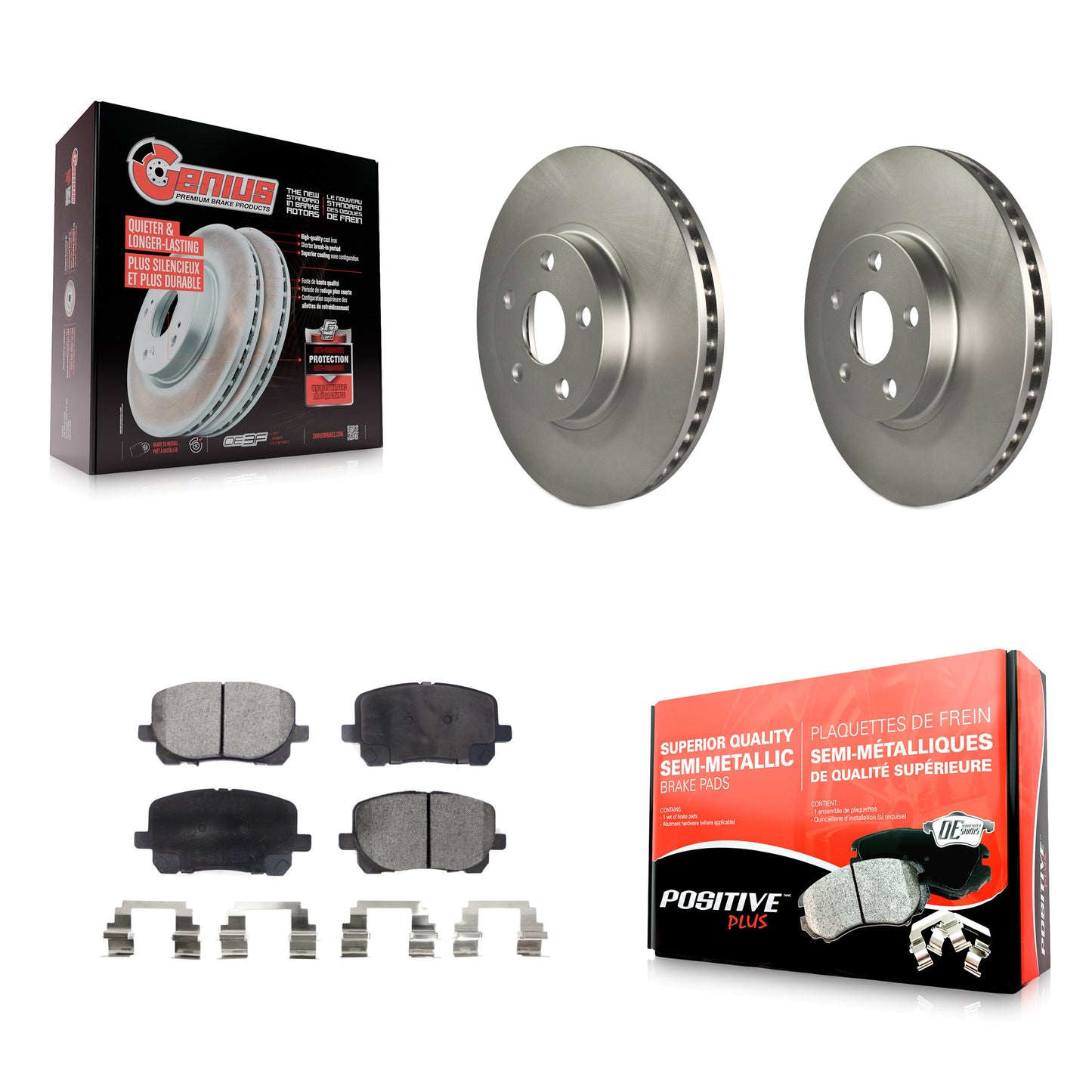 [Avant] Kit de disque (revêtu) et plaquette (semi-métallique) de frein pour 2003-2008 Toyota Corolla Matrix Pontiac Vibe KGF-100232