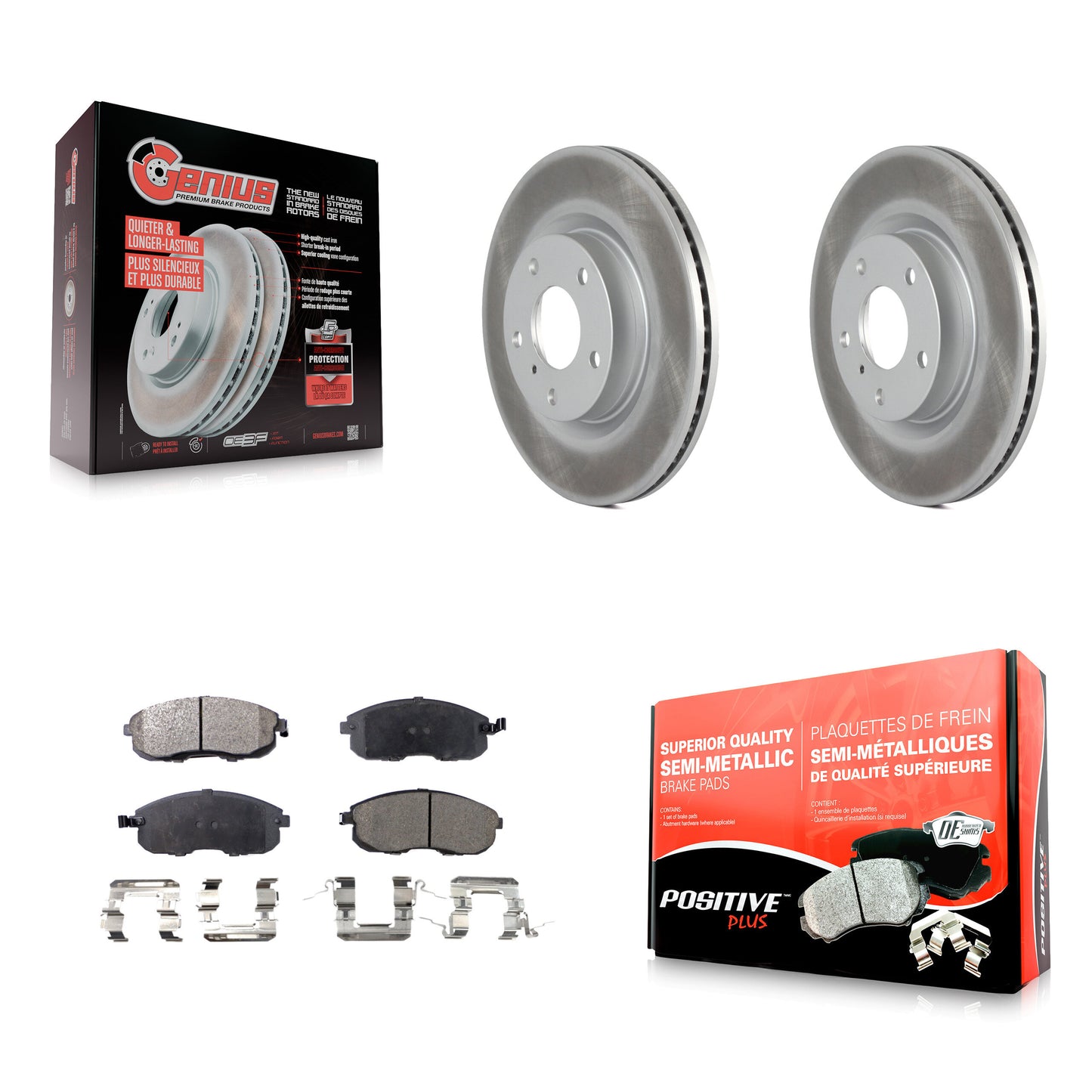 [Avant] Kit de disque (revêtu) et plaquette (semi-métallique) de frein pour Infiniti G35 Nissan 350Z INFINITI KGF-100270