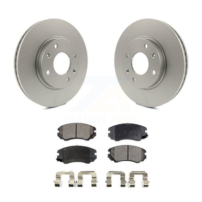 [Avant] Kit de disque (revêtu) et plaquette (semi-métallique) de frein pour Hyundai Sonata Kia Optima Magentis KGF-100302 par Transit Auto
