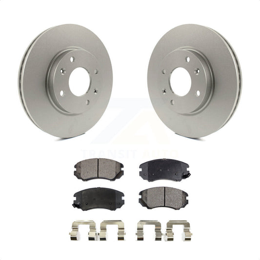 [Avant] Kit de disque (revêtu) et plaquette (semi-métallique) de frein pour Hyundai Sonata Kia Optima Magentis KGF-100302 par Transit Auto