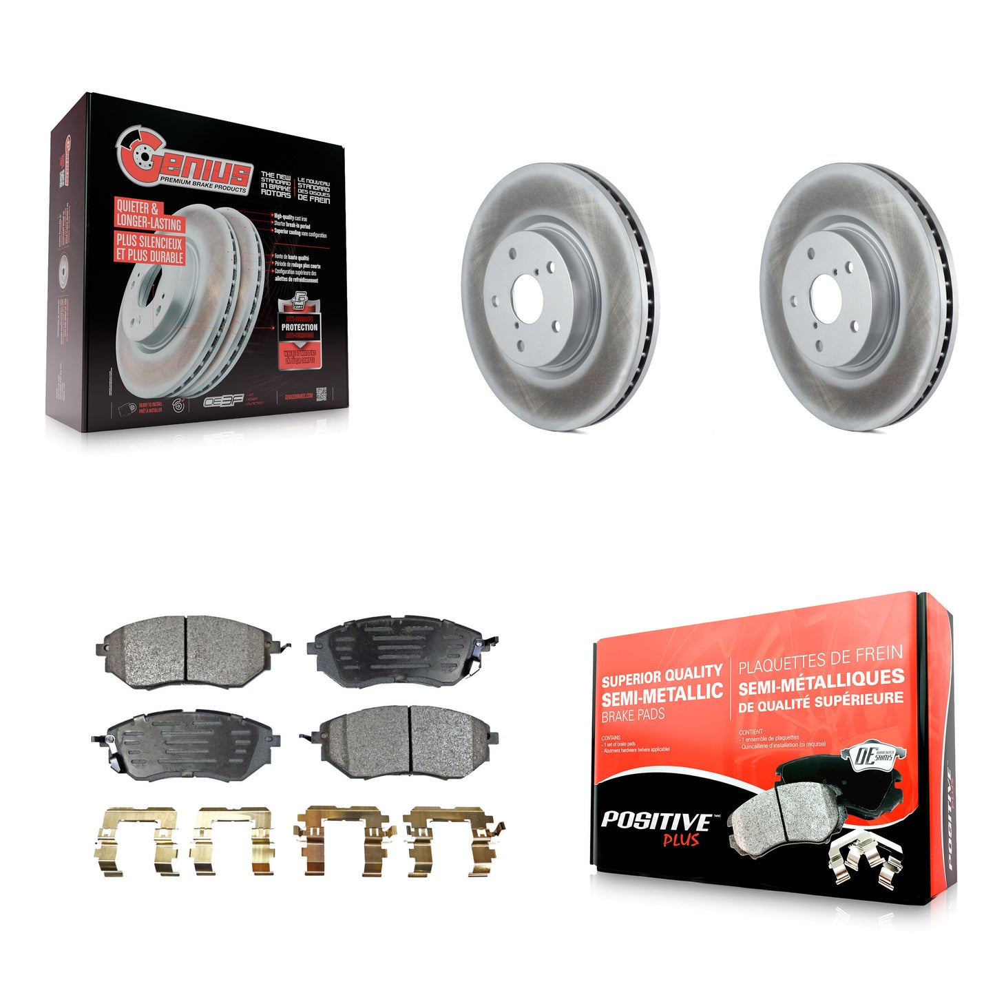 [Avant] Kit de disque (revêtu) et plaquette (semi-métallique) de frein pour Subaru Outback Legacy WRX Tribeca B9 KGF-100317