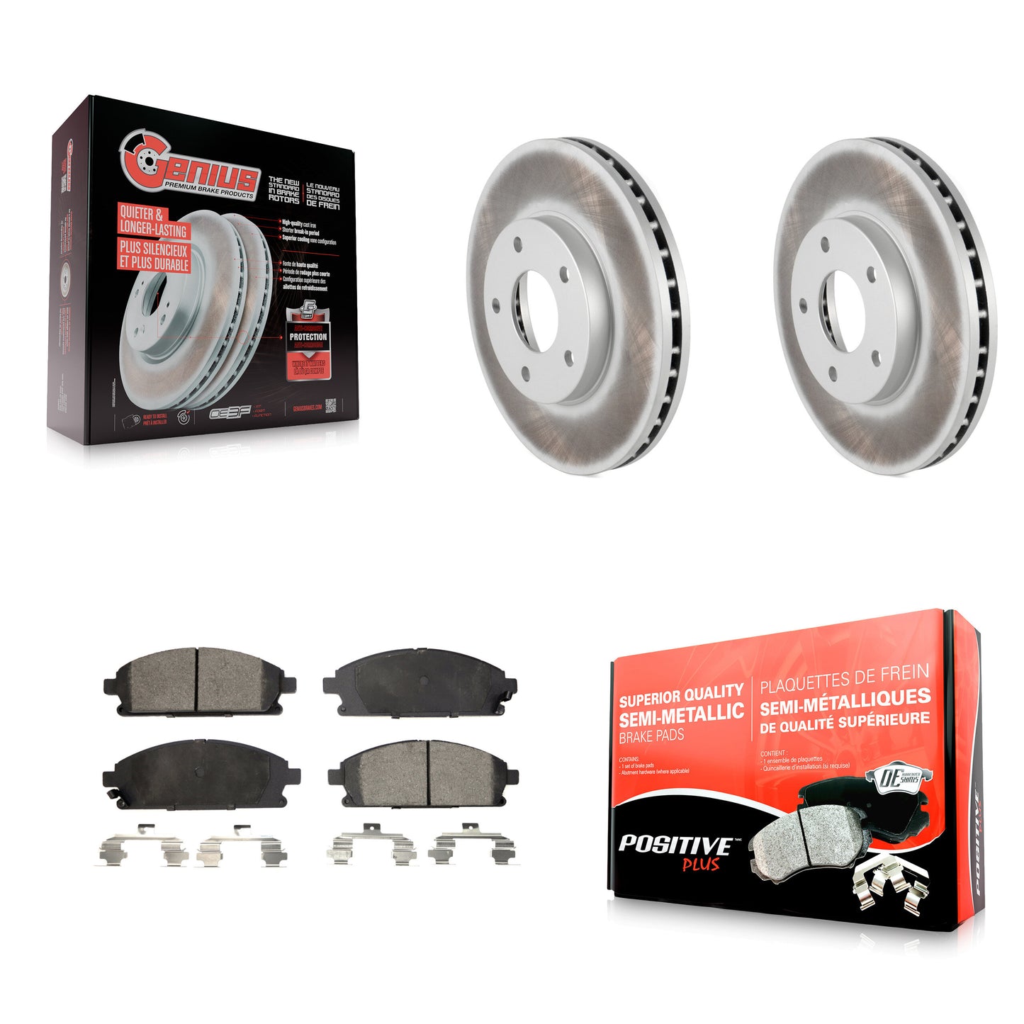 [Avant] Kit de disque (revêtu) et plaquette (semi-métallique) de frein pour 2004-2006 Nissan X-Trail KGF-100323