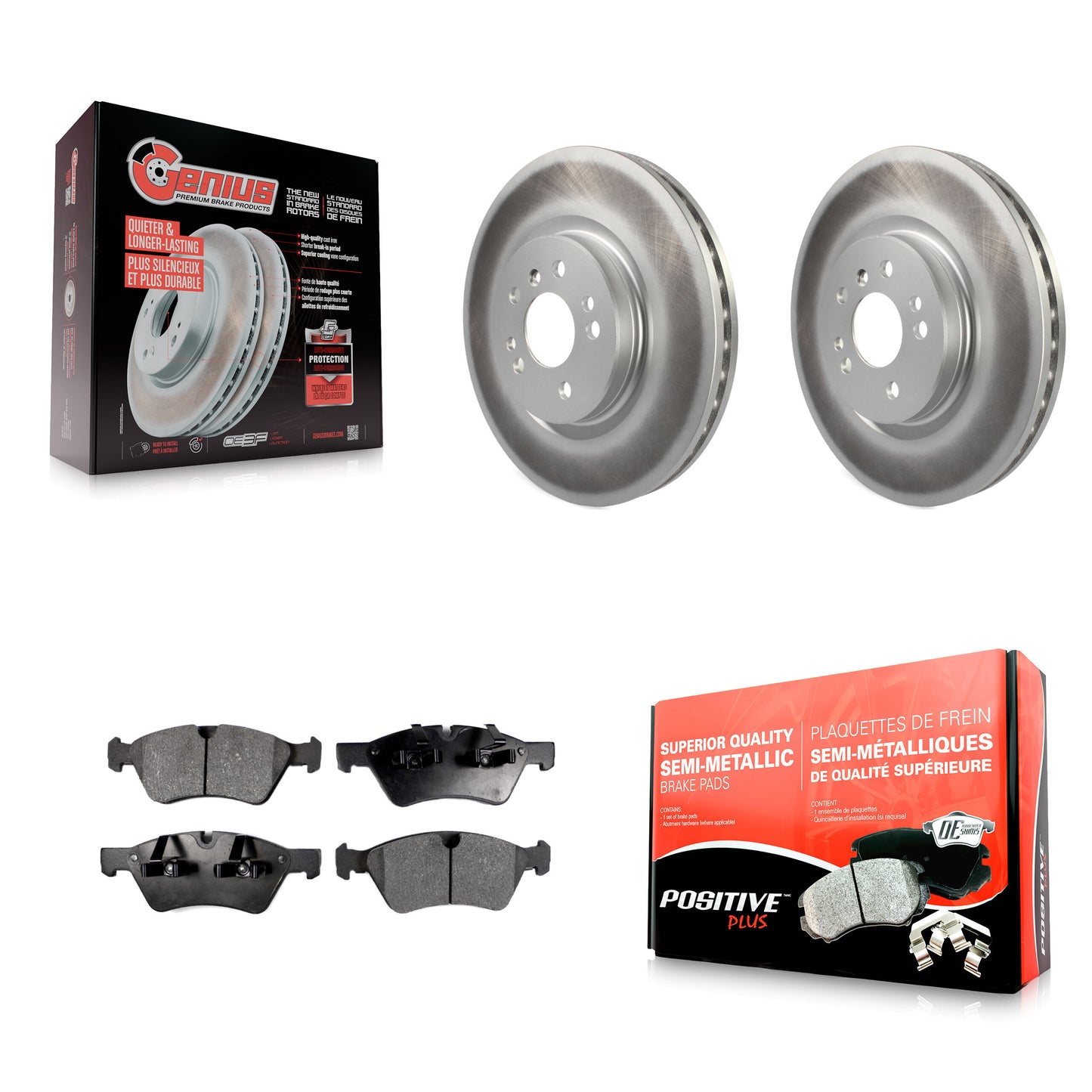 [Avant] Kit de disque (revêtu) et plaquette (semi-métallique) de frein pour Mercedes-Benz ML350 R350 ML500 ML320 R500 R320 ML450 KGF-100328