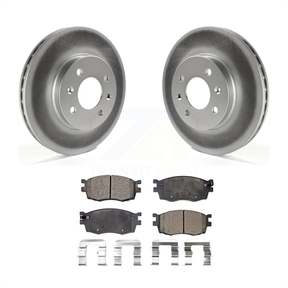 [Avant] Kit de disque (revêtu) et plaquette (semi-métallique) de frein pour Hyundai Accent Kia Rio Rio5 KGF-100329 par Transit Auto