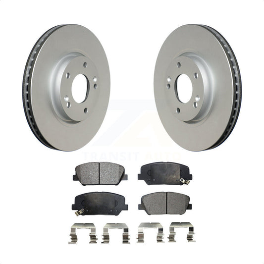 [Avant] Kit de disque (revêtu) et plaquette (semi-métallique) de frein pour Hyundai Veloster Kia Forte Koup KGF-100335 par Transit Auto