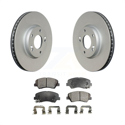 [Avant] Kit de disque (revêtu) et plaquette (semi-métallique) de frein pour 2015 Hyundai Veloster Tech RE FLEX SE KGF-100339 par Transit Auto