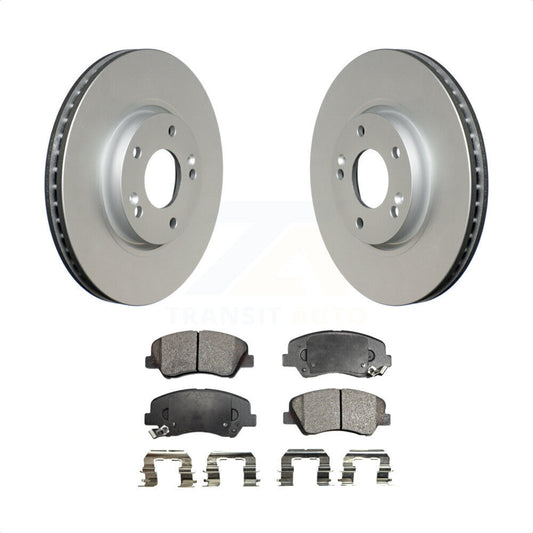 [Avant] Kit de disque (revêtu) et plaquette (semi-métallique) de frein pour 2015 Hyundai Veloster Tech RE FLEX SE KGF-100339 par Transit Auto