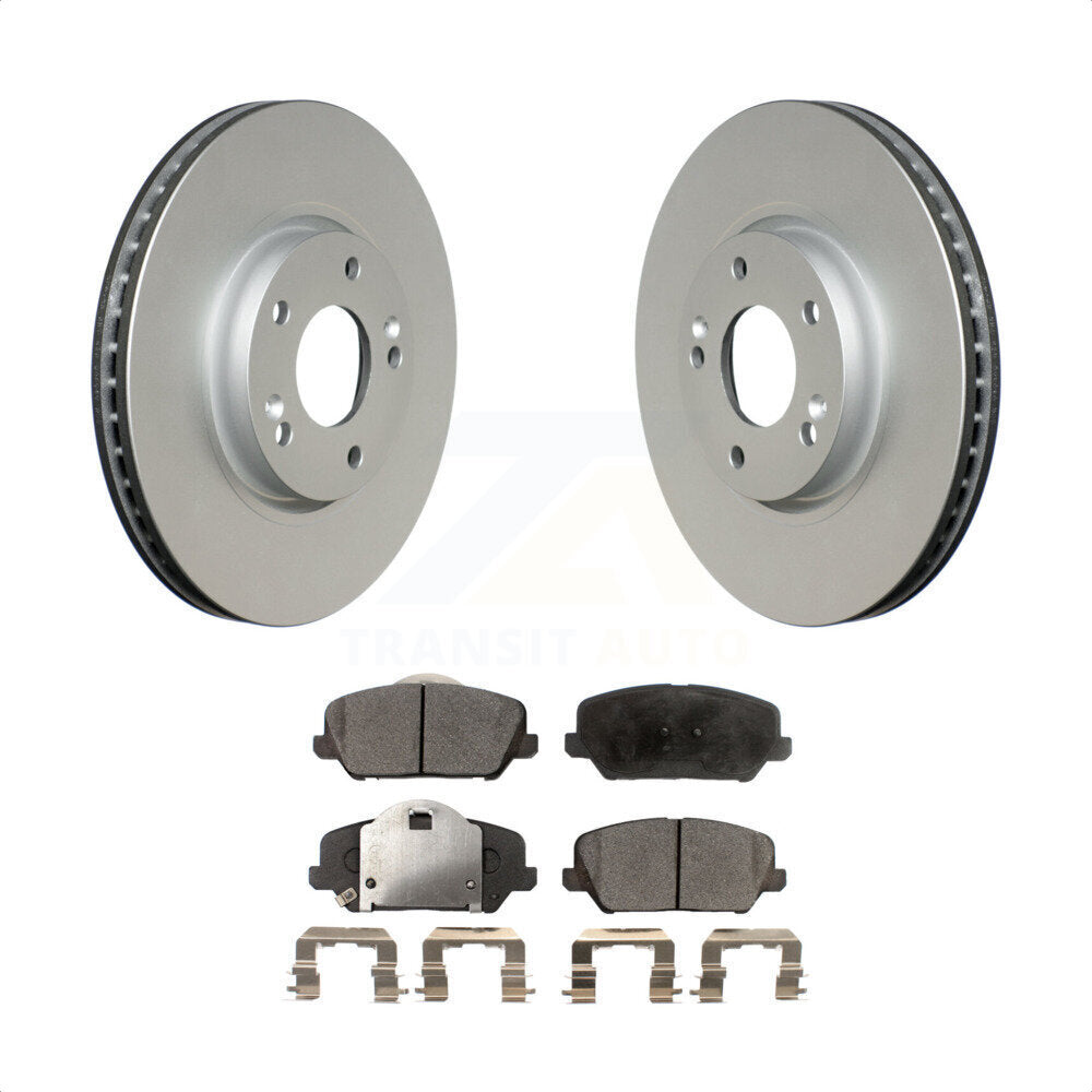 [Avant] Kit de disque (revêtu) et plaquette (semi-métallique) de frein pour Kia Forte Forte5 Koup KGF-100340 par Transit Auto