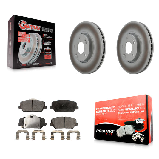 [Avant] Kit de disque (revêtu) et plaquette (semi-métallique) de frein pour Kia Forte Forte5 Koup KGF-100340