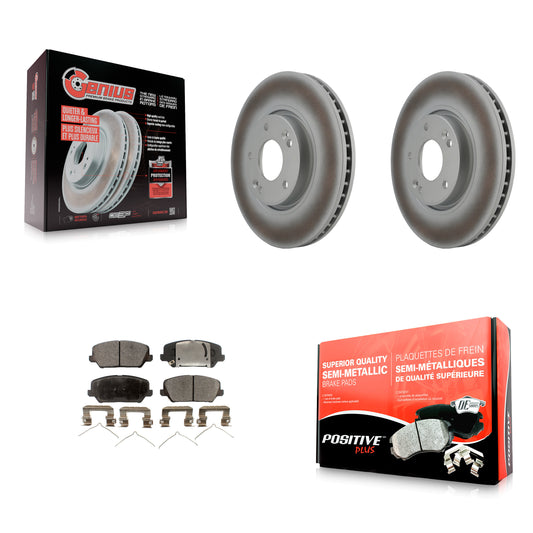 [Avant] Kit de disque (revêtu) et plaquette (semi-métallique) de frein pour Kia Forte Hyundai Veloster Forte5 KGF-100342