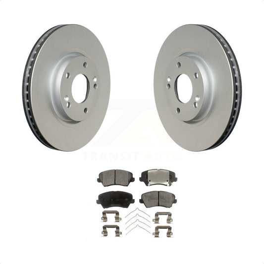 [Avant] Kit de disque (revêtu) et plaquette (semi-métallique) de frein pour Hyundai Veloster Kia Forte Koup KGF-100343 par Transit Auto