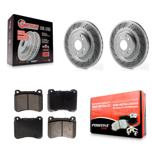 [Avant] Kit de disque (revêtu) et plaquette (semi-métallique) de frein pour Mercedes-Benz C230 CLK350 C320 SLK350 SLK300 KGF-100361
