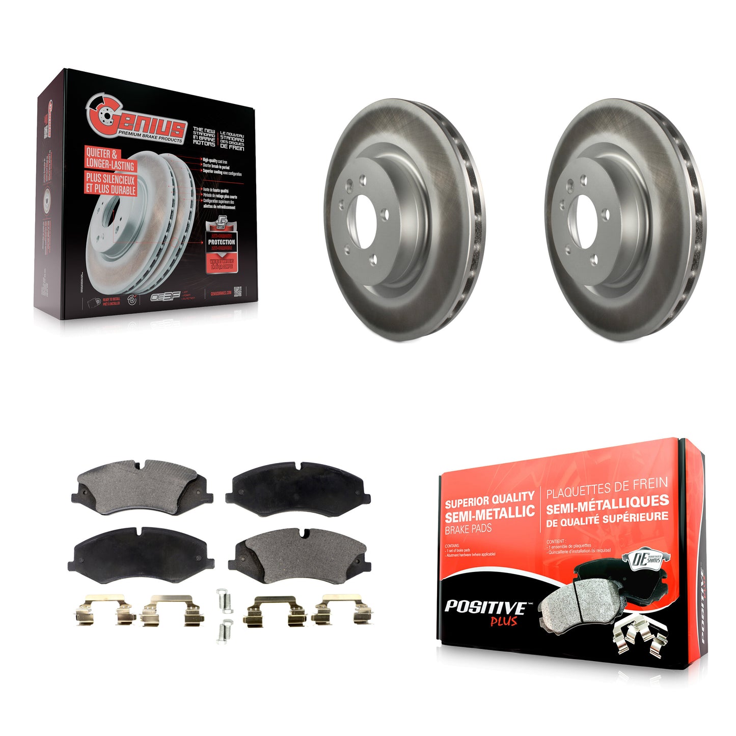 [Avant] Kit de disque (revêtu) et plaquette (semi-métallique) de frein pour Land Rover Range Sport LR4 Discovery KGF-100366