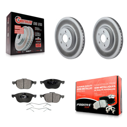 [Avant] Kit de disque (revêtu) et plaquette (semi-métallique) de frein pour 2014 Ford Connect 104.8" wheel base KGF-100371