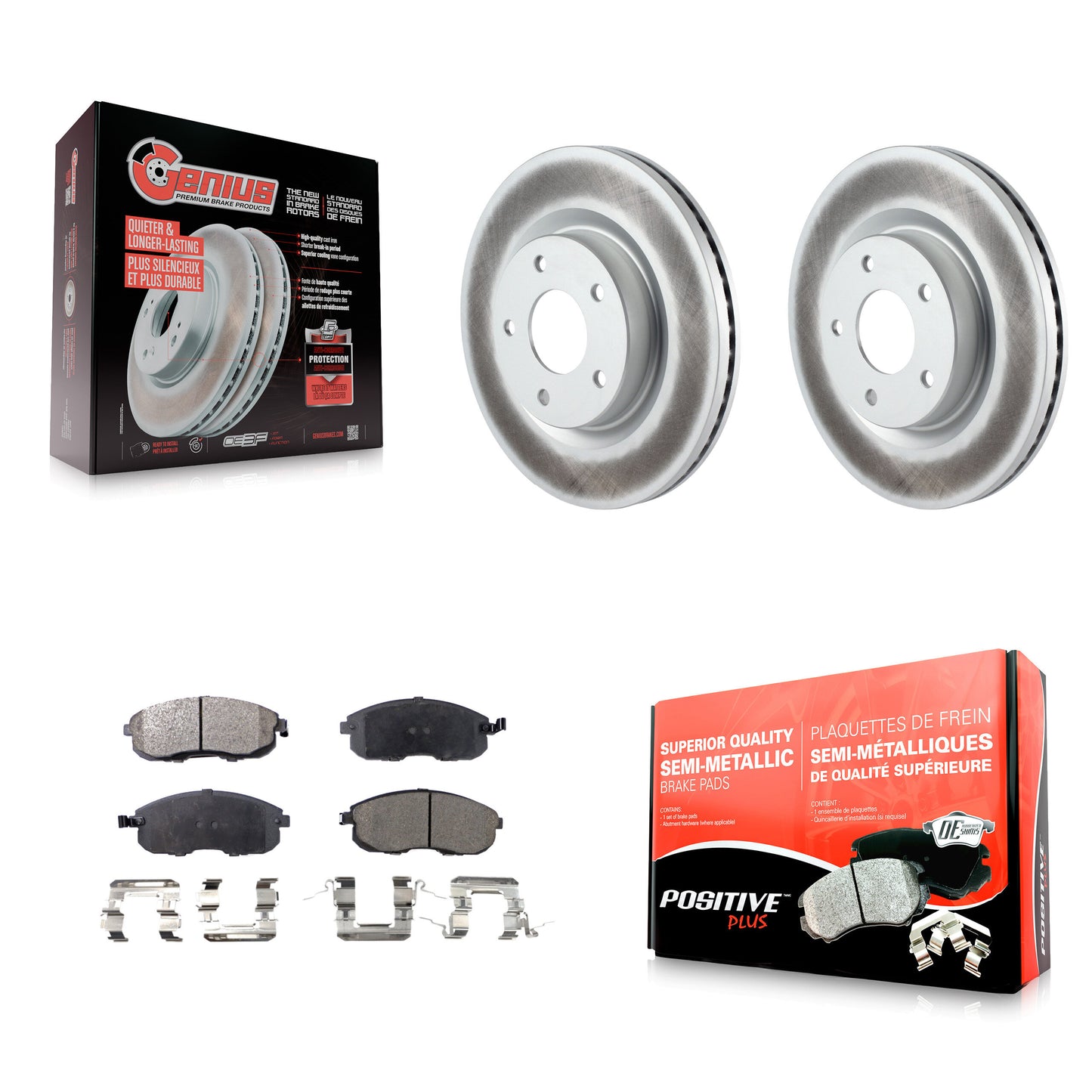 [Avant] Kit de disque (revêtu) et plaquette (semi-métallique) de frein pour Nissan Altima KGF-100376