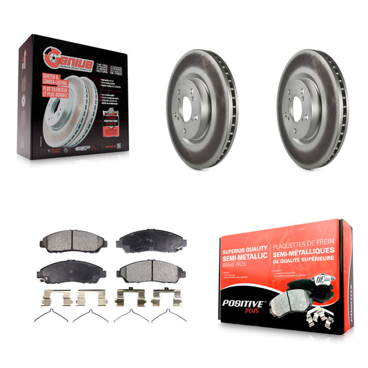 [Avant] Kit de disque (revêtu) et plaquette (semi-métallique) de frein pour Honda Pilot Acura MDX RLX ZDX KGF-100377