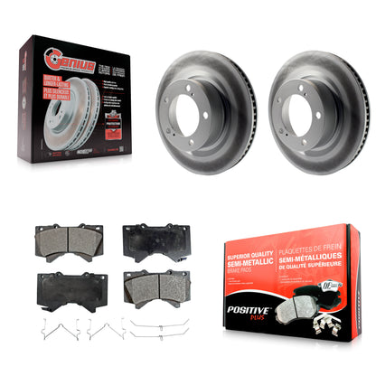 [Avant] Kit de disque (revêtu) et plaquette (semi-métallique) de frein pour Toyota Tundra Sequoia Lexus LX570 Land Cruiser KGF-100380