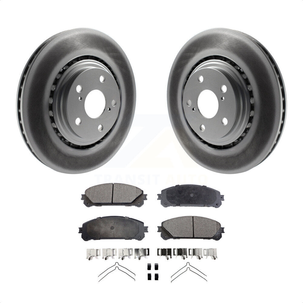 [Avant] Kit de disque (revêtu) et plaquette (semi-métallique) de frein pour Toyota Highlander Sienna Lexus RX350 NX200t NX300 RX450h NX300h KGF-100392 par Transit Auto