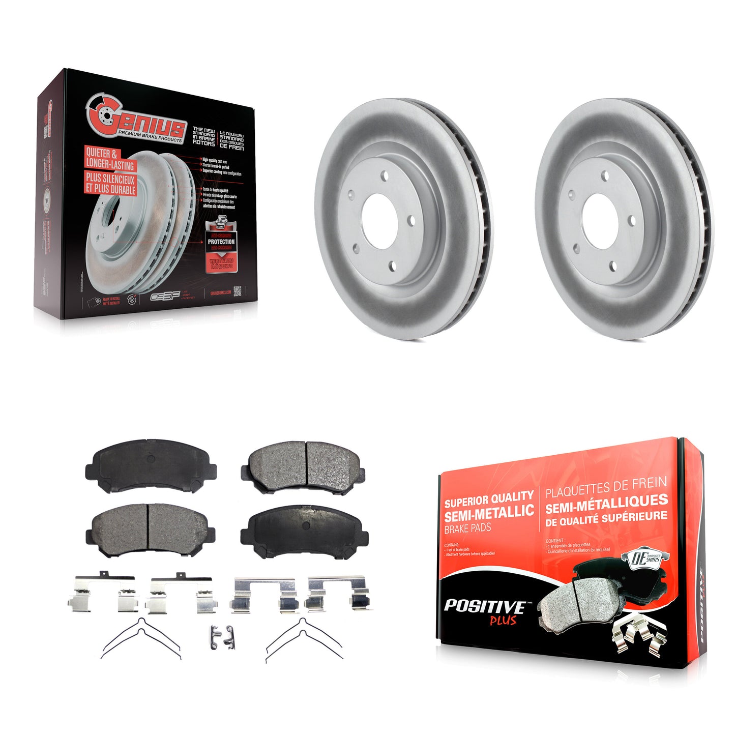 [Avant] Kit de disque (revêtu) et plaquette (semi-métallique) de frein pour Nissan Rogue Select KGF-100393