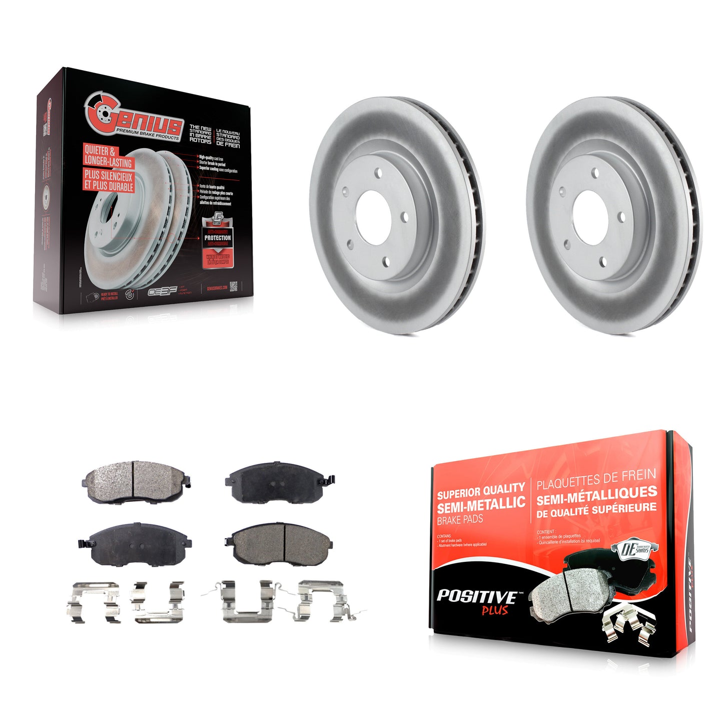 [Avant] Kit de disque (revêtu) et plaquette (semi-métallique) de frein pour 2007-2012 Nissan Sentra SE-R KGF-100394