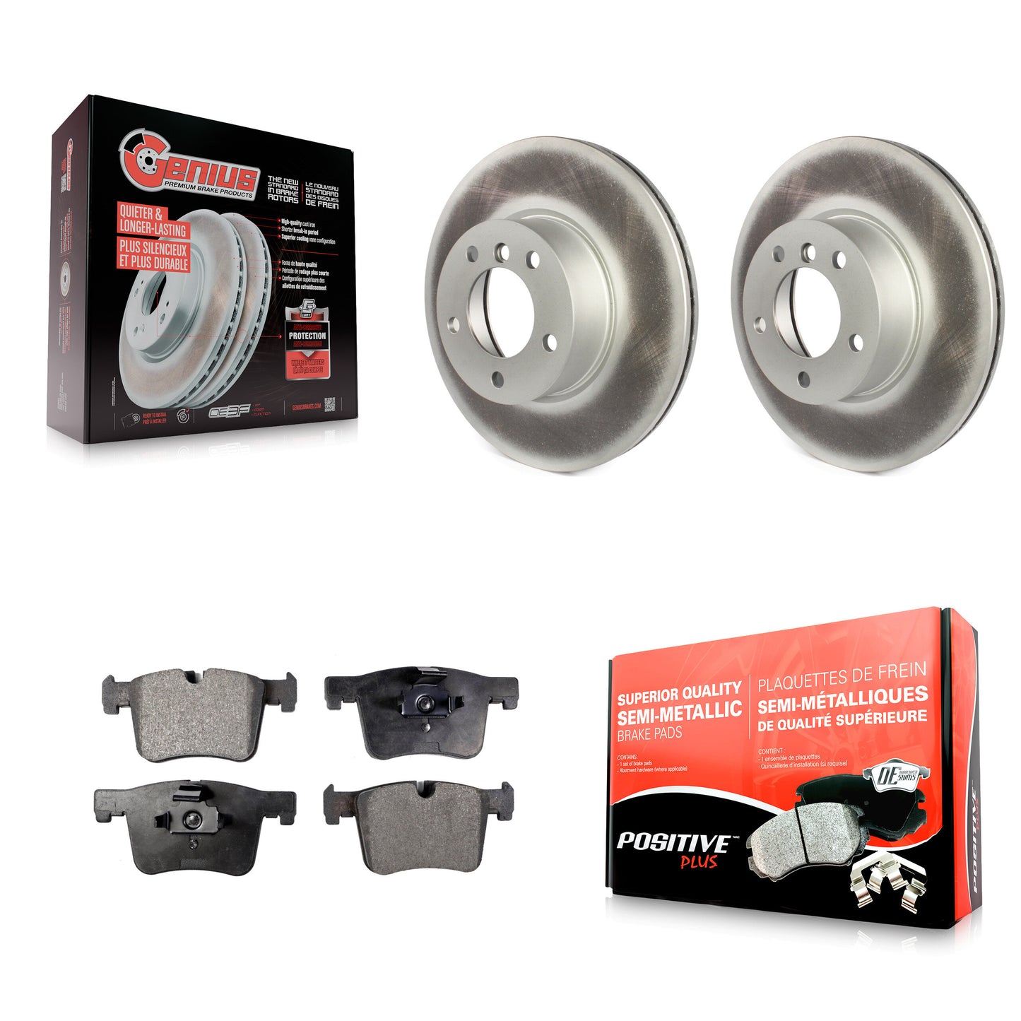 [Avant] Kit de disque (revêtu) et plaquette (semi-métallique) de frein pour BMW 328i xDrive 320i 330i 428i 430i Gran Coupe GT 328d 228i 230i KGF-100404