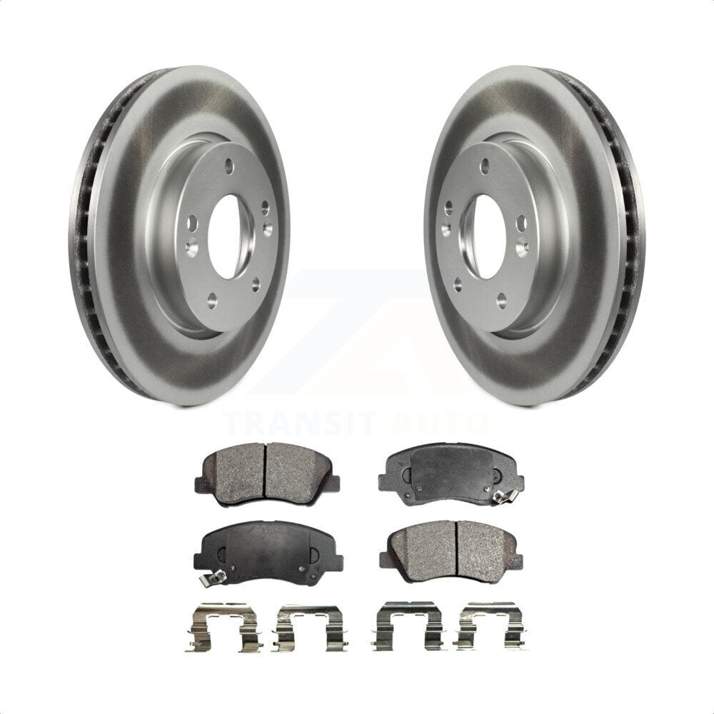 [Avant] Kit de disque (revêtu) et plaquette (semi-métallique) de frein pour 2014 Kia Forte5 EX KGF-100425 par Transit Auto