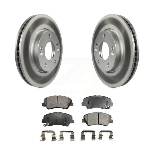 [Avant] Kit de disque (revêtu) et plaquette (semi-métallique) de frein pour 2014 Kia Forte5 EX KGF-100425 par Transit Auto
