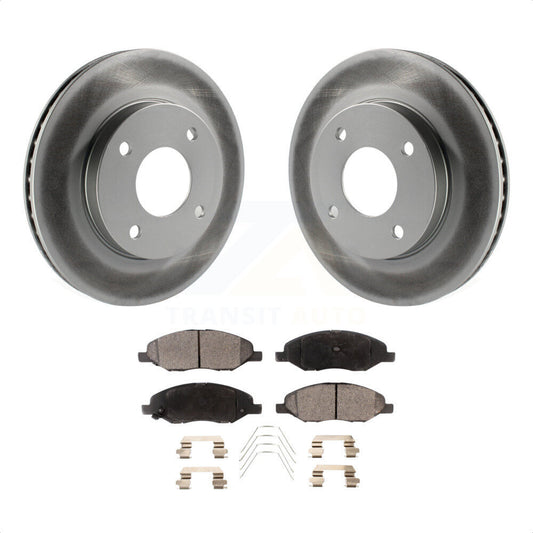 [Avant] Kit de disque (revêtu) et plaquette (semi-métallique) de frein pour 2009-2011 Nissan Versa 1.6L KGF-100427 par Transit Auto