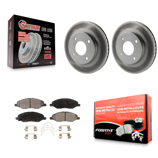 [Avant] Kit de disque (revêtu) et plaquette (semi-métallique) de frein pour 2009-2011 Nissan Versa 1.6L KGF-100427