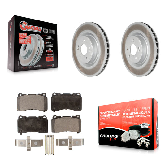 [Avant] Kit de disque (revêtu) et plaquette (semi-métallique) de frein pour Hyundai Genesis Coupe KGF-100428