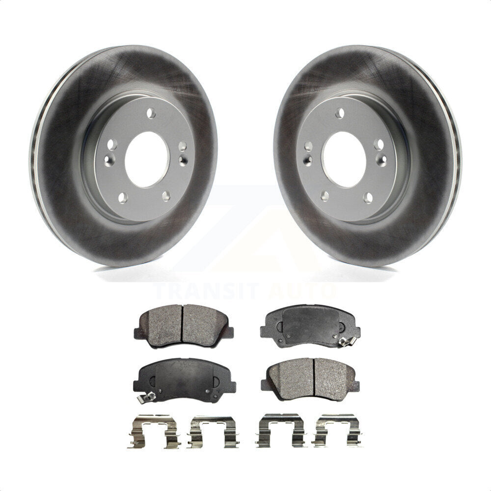 [Avant] Kit de disque (revêtu) et plaquette (semi-métallique) de frein pour Hyundai Elantra Kia Forte Veloster GT Forte5 Coupe Koup KGF-100447 par Transit Auto