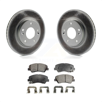 [Avant] Kit de disque (revêtu) et plaquette (semi-métallique) de frein pour Hyundai Elantra Kia Forte Veloster GT Forte5 Coupe Koup KGF-100447 par Transit Auto