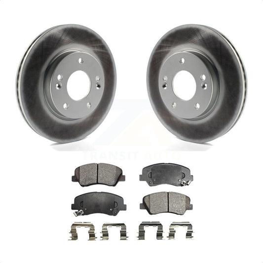 [Avant] Kit de disque (revêtu) et plaquette (semi-métallique) de frein pour Hyundai Elantra Kia Forte Veloster GT Forte5 Coupe Koup KGF-100447 par Transit Auto